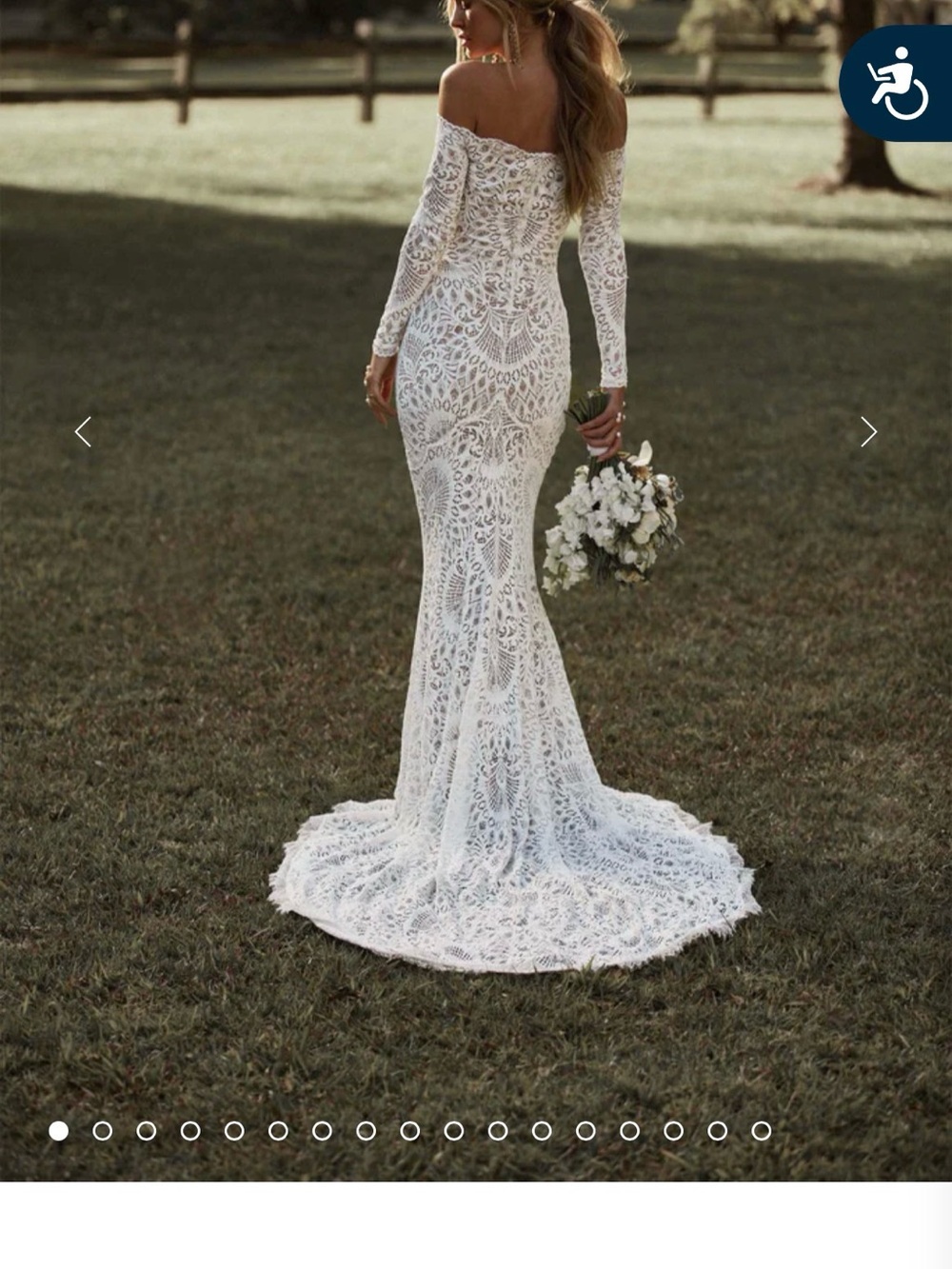 Grace Loves Lace Ivory Lace Bohemian Long Sleeve Wedding Dress- Nathalia - Picture 2 of 9